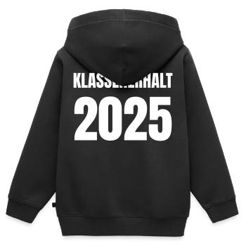 Rester dans la ligue en 2025 - Sweat Premium à capuche zippé enfant bio - noir - Dos - AI Model Kid Male (0cm)