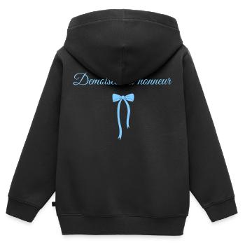 Blaue Schleife Brautjungfer - Kinder Premium Organic Zip Hoodie - Schwarz - Hinten - AI Model Kid Male (0cm)