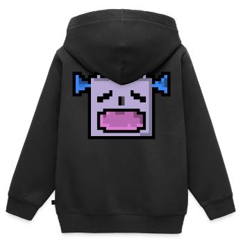 Pixel LOL - Kinder Premium Organic Zip Hoodie - Schwarz - Hinten - AI Model Kid Male (0cm)