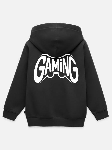 Gaming - Cool Controller Logo - Kids Premium Organic Zip-up Hoodie - black