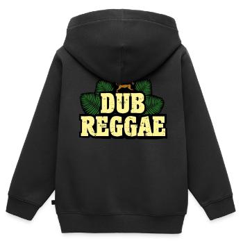 Dub Reggae - Sweat Premium à capuche zippé enfant bio - noir - Dos - AI Model Kid Male (0cm)