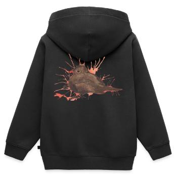 Krafttier der Woche Amsel - Kinder Premium Organic Zip Hoodie - Schwarz - Hinten - AI Model Kid Male (0cm)