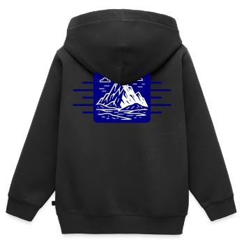 Berge Outdoor - Kinder Premium Organic Zip Hoodie - Schwarz - Hinten - AI Model Kid Male (0cm)
