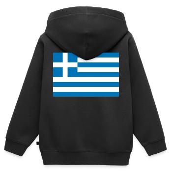 Grèce - Sweat Premium à capuche zippé enfant bio - noir - Dos - AI Model Kid Male (0cm)