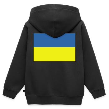 Ukraine - Kinder Premium Organic Zip Hoodie - Schwarz - Hinten - AI Model Kid Male (0cm)
