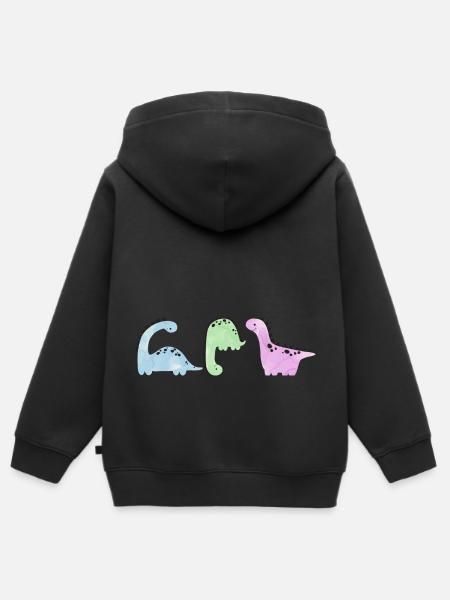 Dinos - Kinder Premium Organic Zip Hoodie - Schwarz