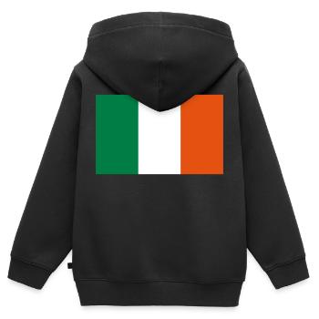 Irlande - Sweat Premium à capuche zippé enfant bio - noir - Dos - AI Model Kid Male (0cm)