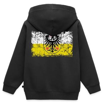 Schlesien - Kinder Premium Organic Zip Hoodie - Schwarz - Hinten - AI Model Kid Male (0cm)