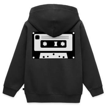 Cassette - Sweat Premium à capuche zippé enfant bio - noir - Dos - AI Model Kid Male (0cm)