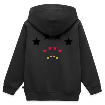 4 Sterne für Schwarz rot gold / 4 stars (3c) - Kinder Premium Organic Zip Hoodie - Schwarz - Hinten - AI Model Kid Male (0cm)