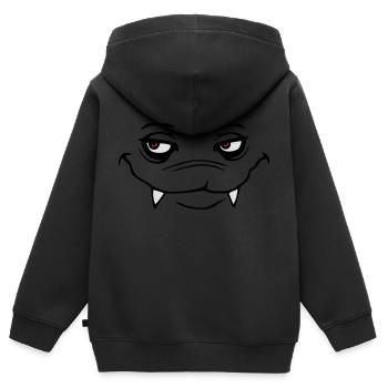 monstre - Sweat Premium à capuche zippé enfant bio - noir - Dos - AI Model Kid Male (0cm)