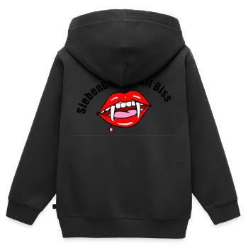 Siebenbürger mit Biss - Kinder Premium Organic Zip Hoodie - Schwarz - Hinten - AI Model Kid Male (0cm)