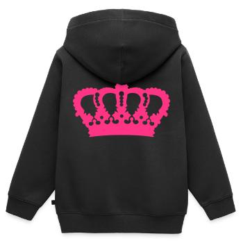 Krone König Königin Prinz Prinzessin Royal pink - Kinder Premium Organic Zip Hoodie - Schwarz - Hinten - AI Model Kid Male (0cm)