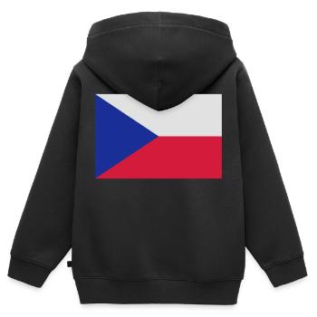Tschechien - Kinder Premium Organic Zip Hoodie - Schwarz - Hinten - AI Model Kid Male (0cm)