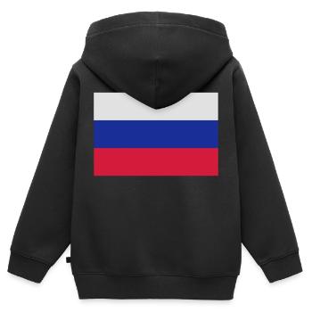 Russland - Kinder Premium Organic Zip Hoodie - Schwarz - Hinten - AI Model Kid Male (0cm)