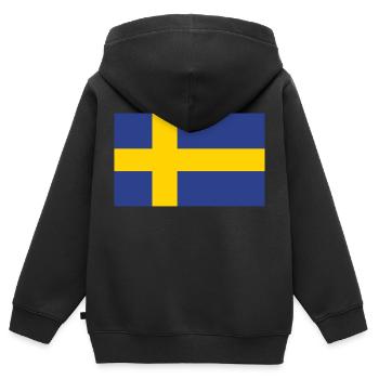 sweden flag - Kinder Premium Organic Zip Hoodie - Schwarz - Hinten - AI Model Kid Male (0cm)