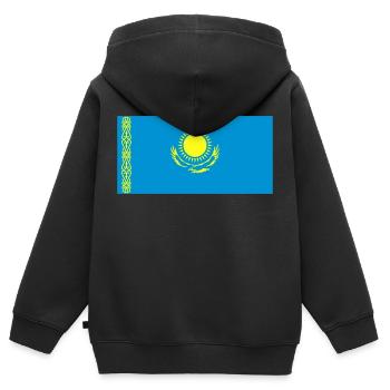 kazakstan flag - Kinder Premium Organic Zip Hoodie - Schwarz - Hinten - AI Model Kid Male (0cm)