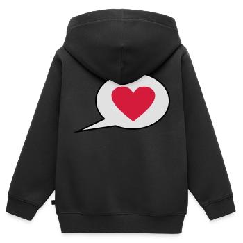 Ich liebe Dich - Kinder Premium Organic Zip Hoodie - Schwarz - Hinten - AI Model Kid Male (0cm)