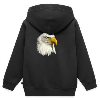 Weißkopfseeadler - Kinder Premium Organic Zip Hoodie - Schwarz - Hinten - AI Model Kid Male (0cm)