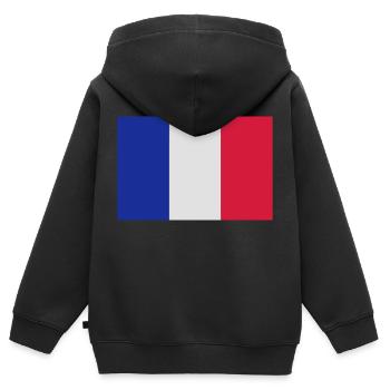 Frankreich Flagge - Kinder Premium Organic Zip Hoodie - Schwarz - Hinten - AI Model Kid Male (0cm)
