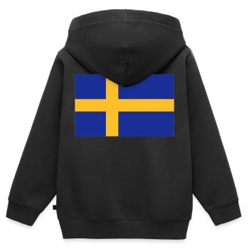 Schweden Flagge - Kinder Premium Organic Zip Hoodie - Schwarz - Hinten - AI Model Kid Male (0cm)