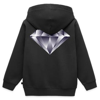 Diamant - Kinder Premium Organic Zip Hoodie - Schwarz - Hinten - AI Model Kid Male (0cm)