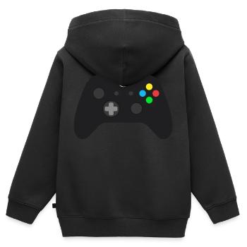 controller - Kinder Premium Organic Zip Hoodie - Schwarz - Hinten - AI Model Kid Male (0cm)