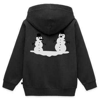 Schneemänner - Kinder Premium Organic Zip Hoodie - Schwarz - Hinten - AI Model Kid Male (0cm)