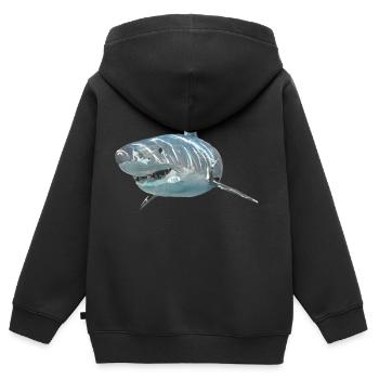Hai 2 - Kinder Premium Organic Zip Hoodie - Schwarz - Hinten - AI Model Kid Male (0cm)