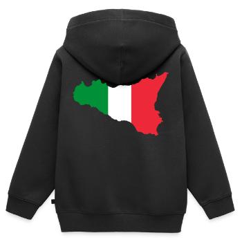 Sizilien klassischen Farben - Kinder Premium Organic Zip Hoodie - Schwarz - Hinten - AI Model Kid Male (0cm)
