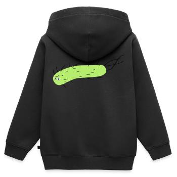 Bazille - Kinder Premium Organic Zip Hoodie - Schwarz - Hinten - AI Model Kid Male (0cm)