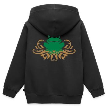 Frog - King - Figure - Kids Premium Organic Zip-up Hoodie - black - Back - AI Model Kid Male (0cm)