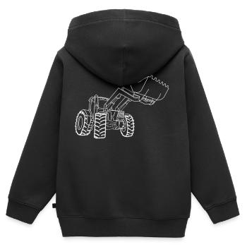 Traktor - Kinder Premium Organic Zip Hoodie - Schwarz - Hinten - AI Model Kid Male (0cm)
