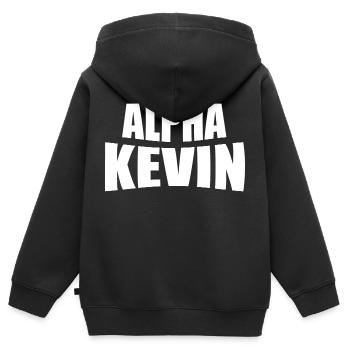Alpha Kevin - Sweat Premium à capuche zippé enfant bio - noir - Dos - AI Model Kid Male (0cm)
