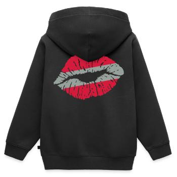 Kussmund (Österreich) - Kinder Premium Organic Zip Hoodie - Schwarz - Hinten - AI Model Kid Male (0cm)
