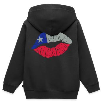 Pout (Chili) - Sweat Premium à capuche zippé enfant bio - noir - Dos - AI Model Kid Male (0cm)
