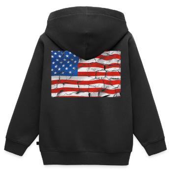 Amerika - Kinder Premium Organic Zip Hoodie - Schwarz - Hinten - AI Model Kid Male (0cm)