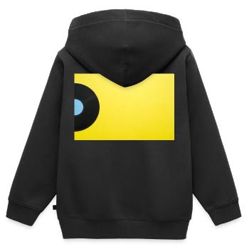 Vinyl - Kinder Premium Organic Zip Hoodie - Schwarz - Hinten - AI Model Kid Male (0cm)