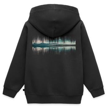 Audio Neuseeland Musik Geschenk - Kinder Premium Organic Zip Hoodie - Schwarz - Hinten - AI Model Kid Male (0cm)