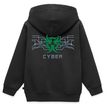 Cyber Punk - Cyber Goth Design (vecteur) - Sweat Premium à capuche zippé enfant bio - noir - Dos - AI Model Kid Male (0cm)