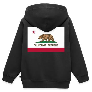 California - Kids Premium Organic Zip-up Hoodie - black - Back - AI Model Kid Male (0cm)