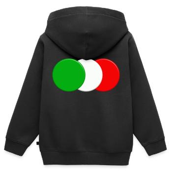 Drapeau italien - Sweat Premium à capuche zippé enfant bio - noir - Dos - AI Model Kid Male (0cm)