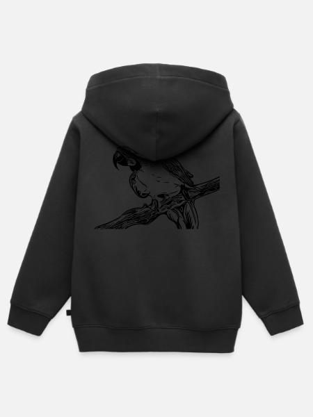 Papagei - Kinder Premium Organic Zip Hoodie - Schwarz