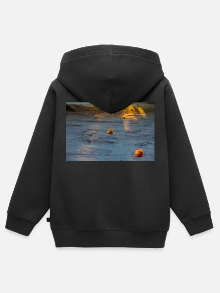 Blumen - Kinder Premium Organic Zip Hoodie - Schwarz
