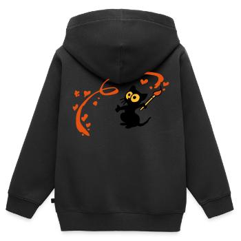 Kitten Malerin Georgia - Kinder Premium Organic Zip Hoodie - Schwarz - Hinten - AI Model Kid Male (0cm)