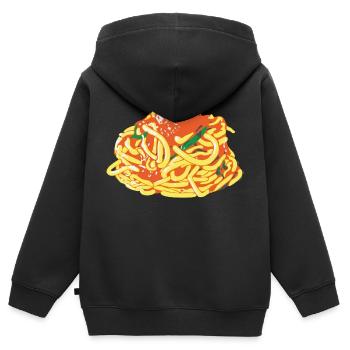 Spagetti - Kinder Premium Organic Zip Hoodie - Schwarz - Hinten - AI Model Kid Male (0cm)