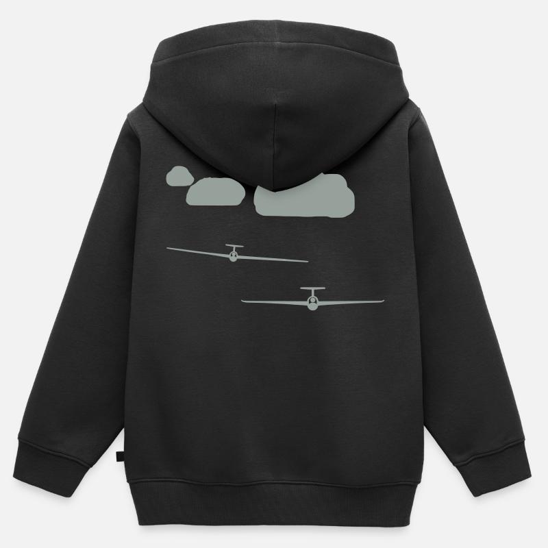 Equipe de 2 nuages route - Sweat Premium à capuche zippé enfant bio - noir