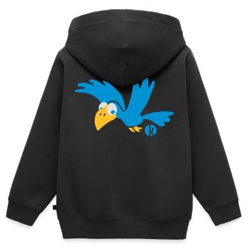 Rabe (c) - Krähe - Sweat Premium à capuche zippé enfant bio - noir - Dos - AI Model Kid Male (0cm)