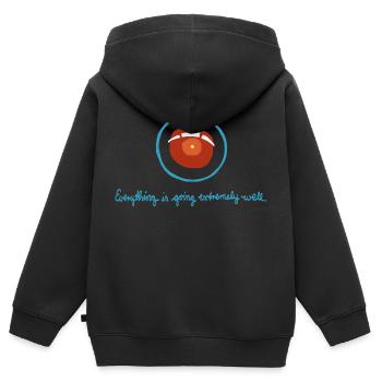 HAL Everything is going extremely well - Kinder Premium Organic Zip Hoodie - Schwarz - Hinten - AI Model Kid Male (0cm)