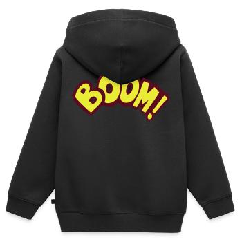 boom geek gamer fun quote gaming comics - Kinder Premium Organic Zip Hoodie - Schwarz - Hinten - AI Model Kid Male (0cm)